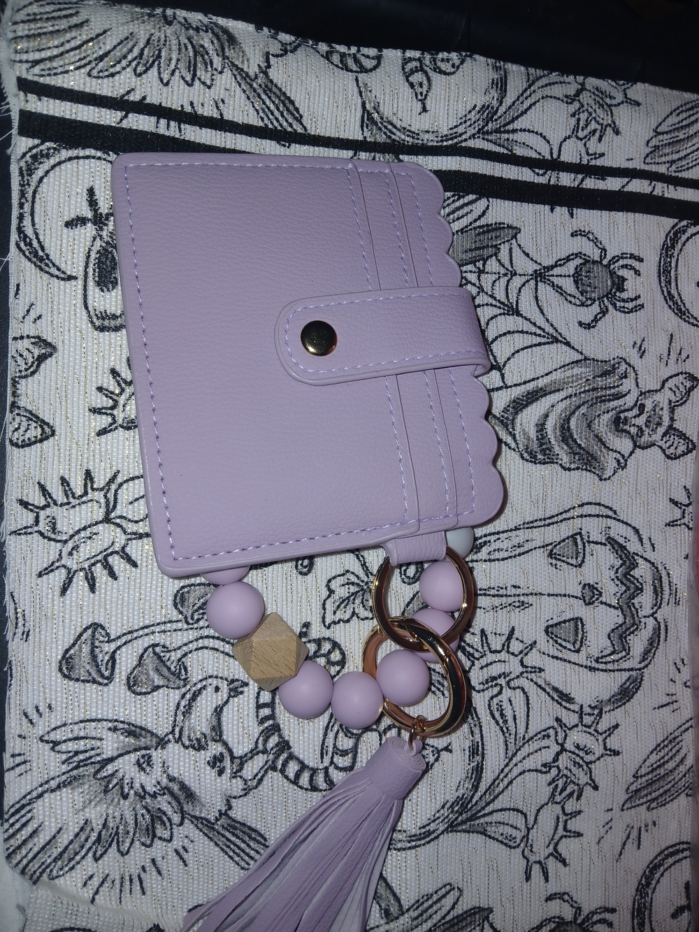 Lavender Tassel Card Wallet Wristlet